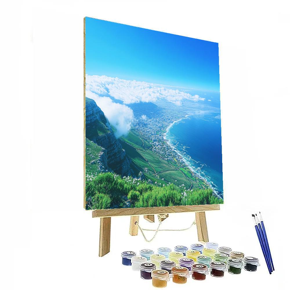 Windy Panorama From Table Mountain Cableway View Cape Town South Africa painting number kit