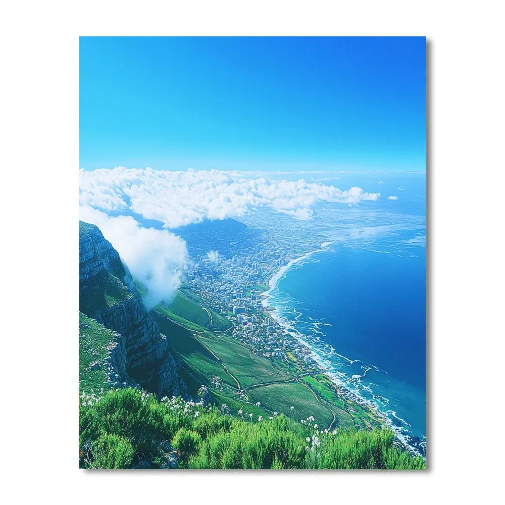 Windy Panorama From Table Mountain Cableway View Cape Town South Africa painting number kit