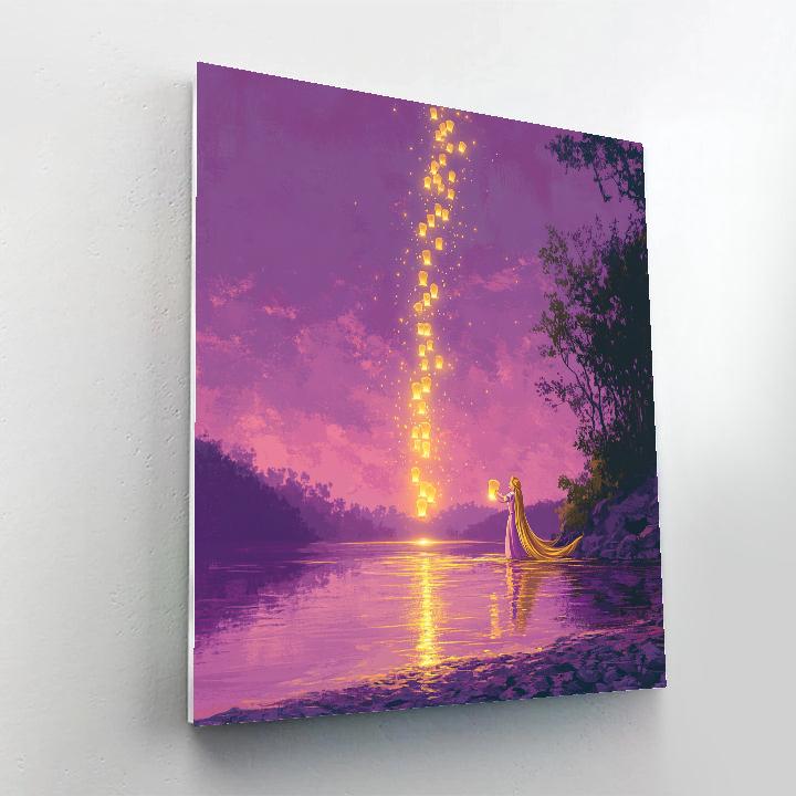 Rapunzel Lantern Lake Celebration Disney Inspired DIY paint by numbers