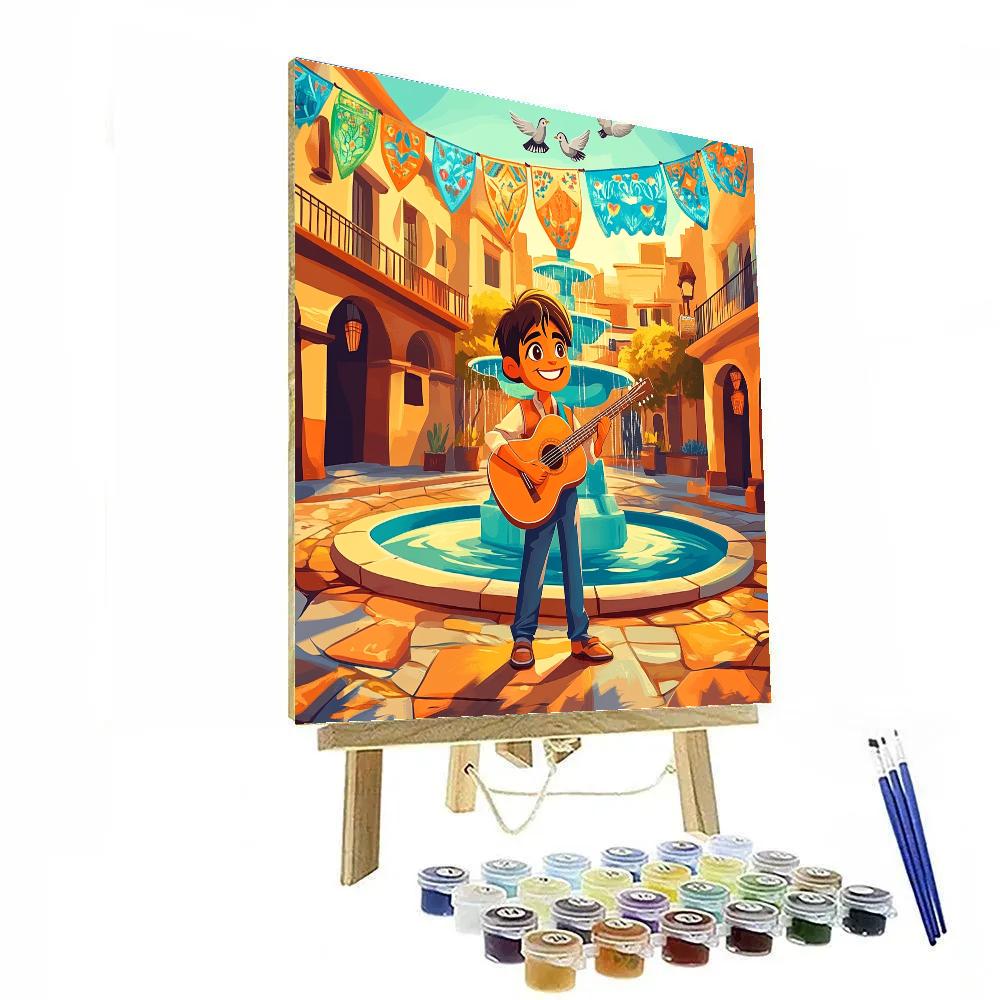 Miguel Music Plaza Morning Disney Inspired Numbered painting kits