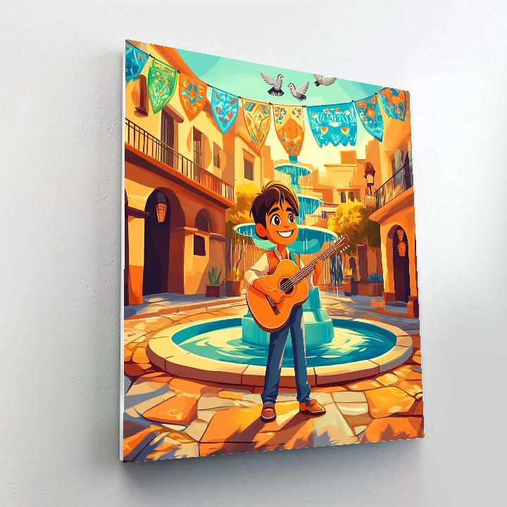 Miguel Music Plaza Morning Disney Inspired Numbered painting kits