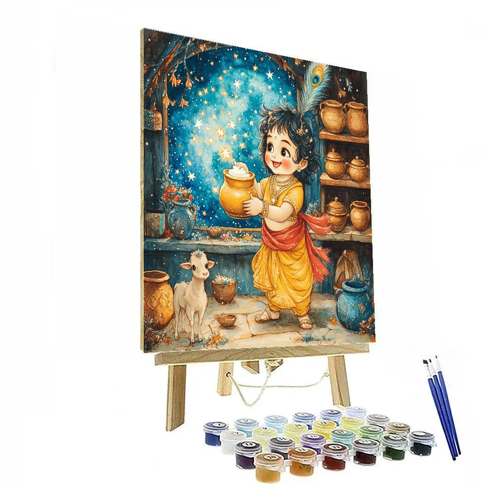 Krishna And The Butter Constellation Kitchen paint by numbers