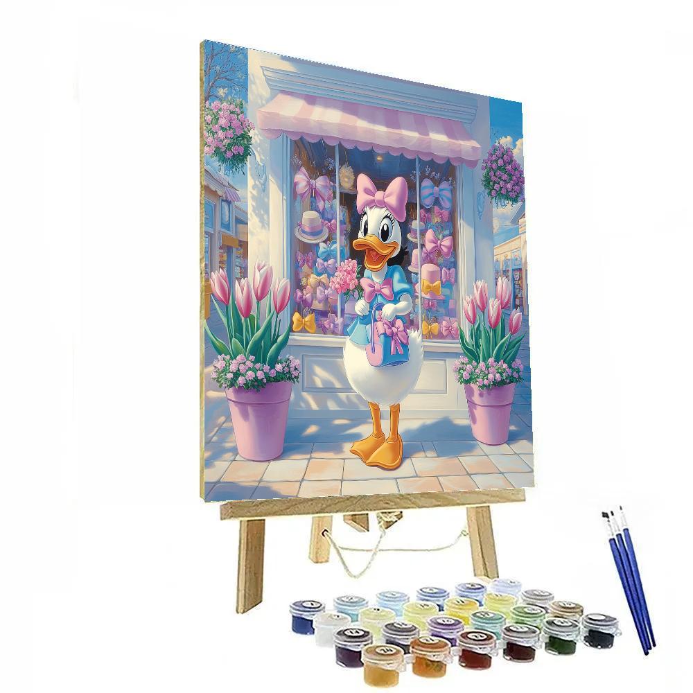 Daisy Duck Spring Boutique Window Disney Inspired Numbered painting kits