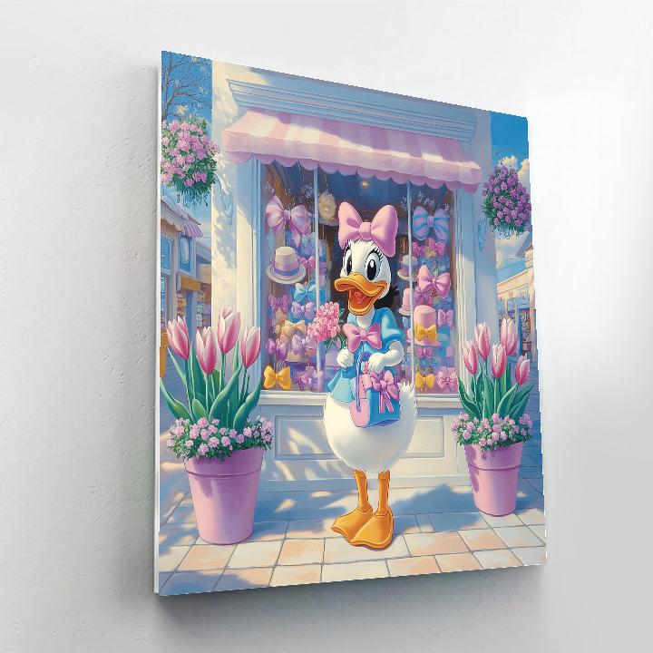 Daisy Duck Spring Boutique Window Disney Inspired Numbered painting kits