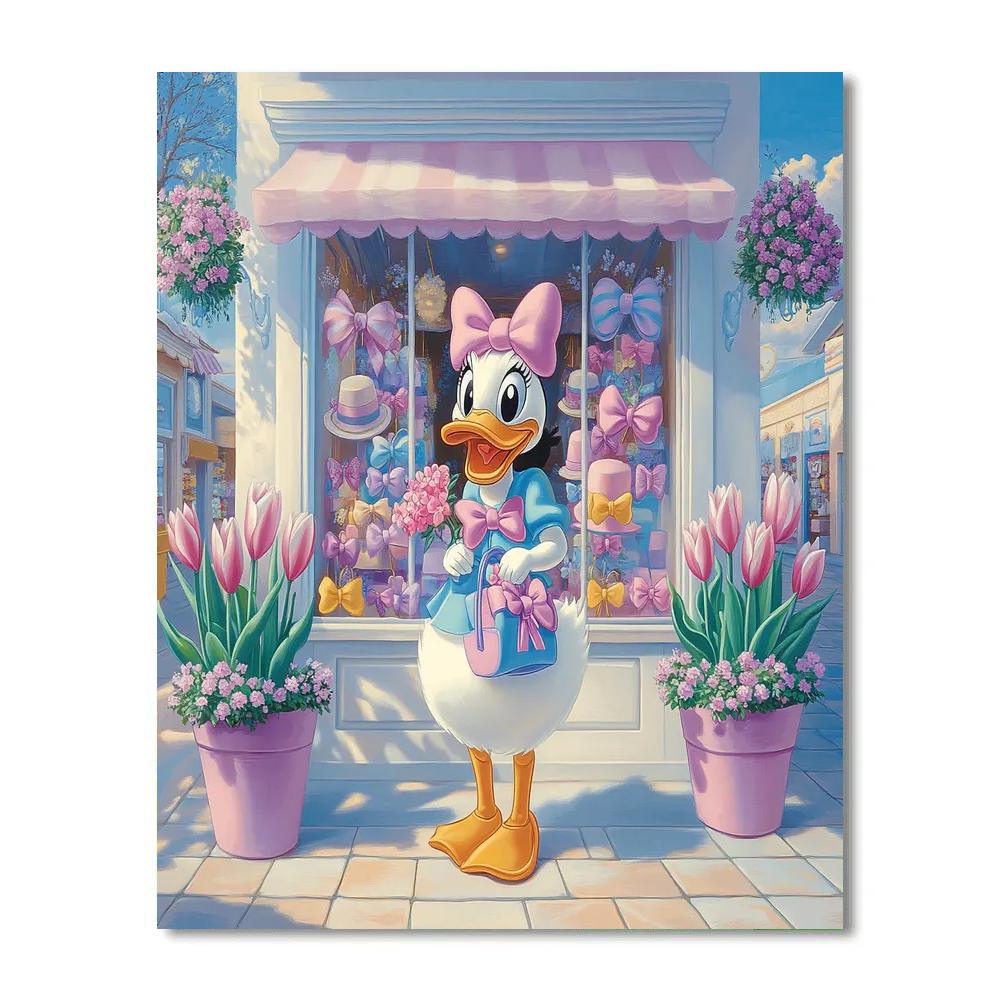 Daisy Duck Spring Boutique Window Disney Inspired Numbered painting kits