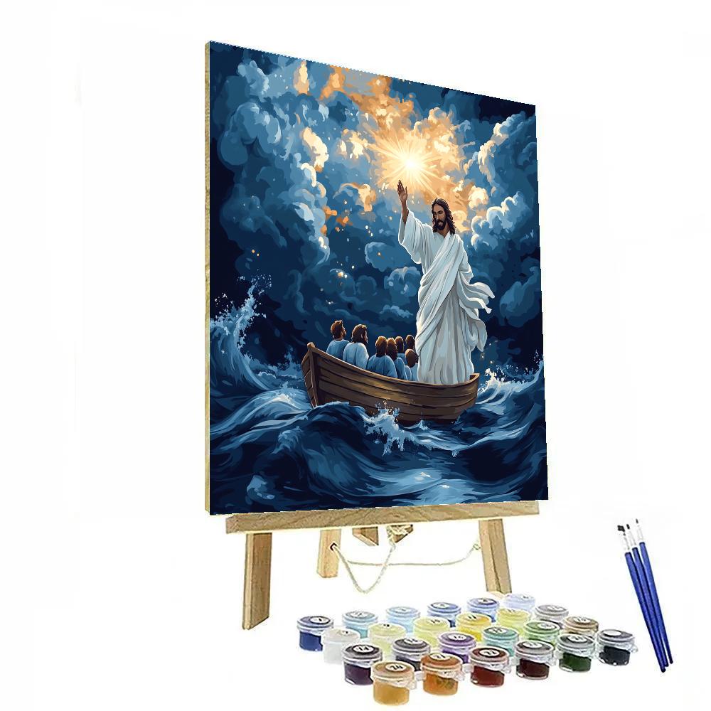 Storm Calmed By Jesus At Sea paint by number