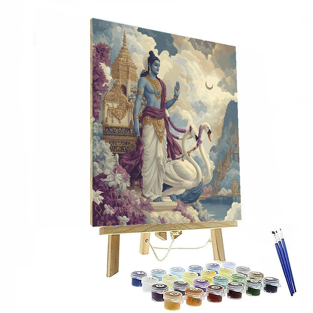 Celestial Swan Carriage, Brahma Edition Number painting