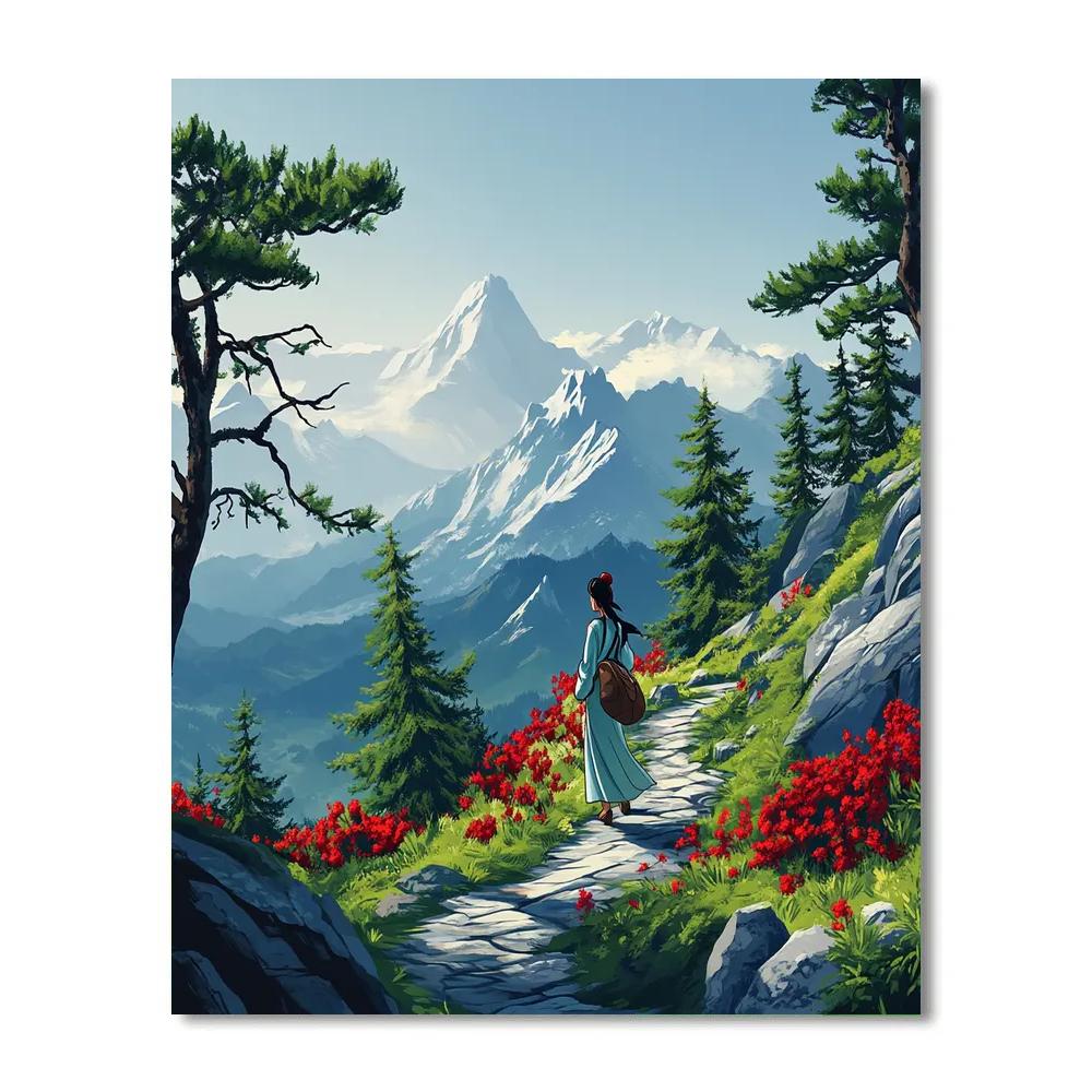 Mulan Mountain Trail Courage Disney Inspired painting number kit
