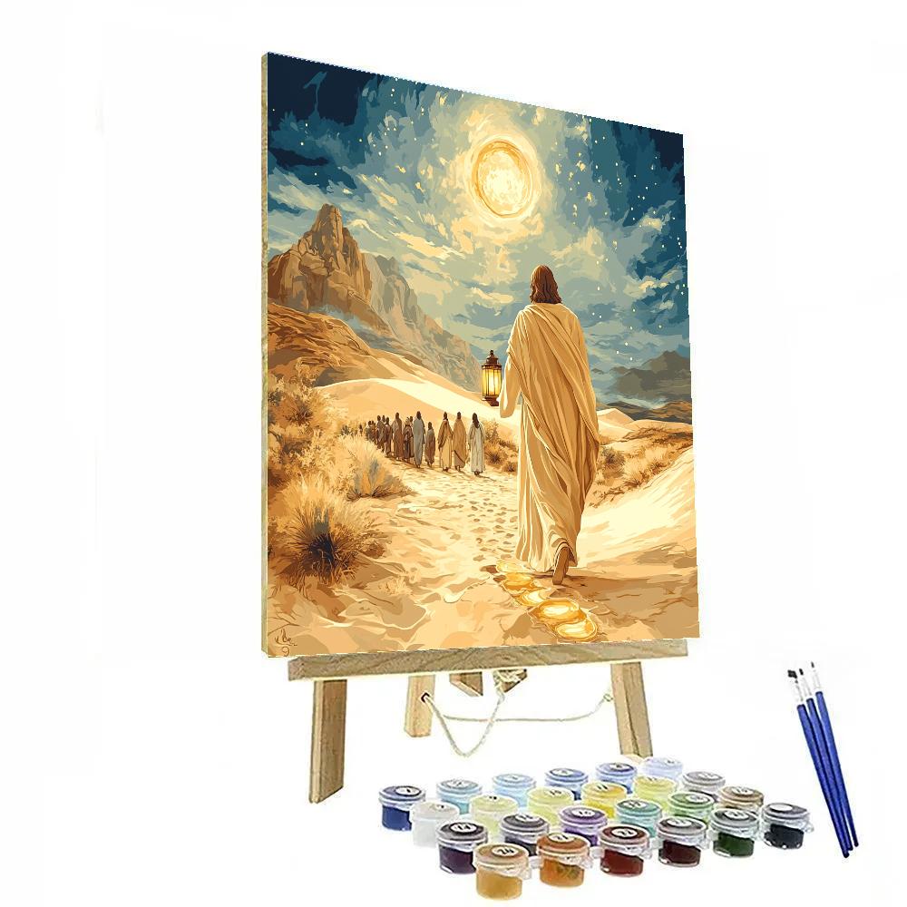 Desert Path Guided By Jesus Light Painting by numbers kit