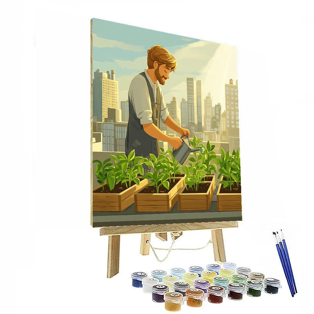 Wall E Rooftop Garden Helper Disney Inspired Painting by numbers kit