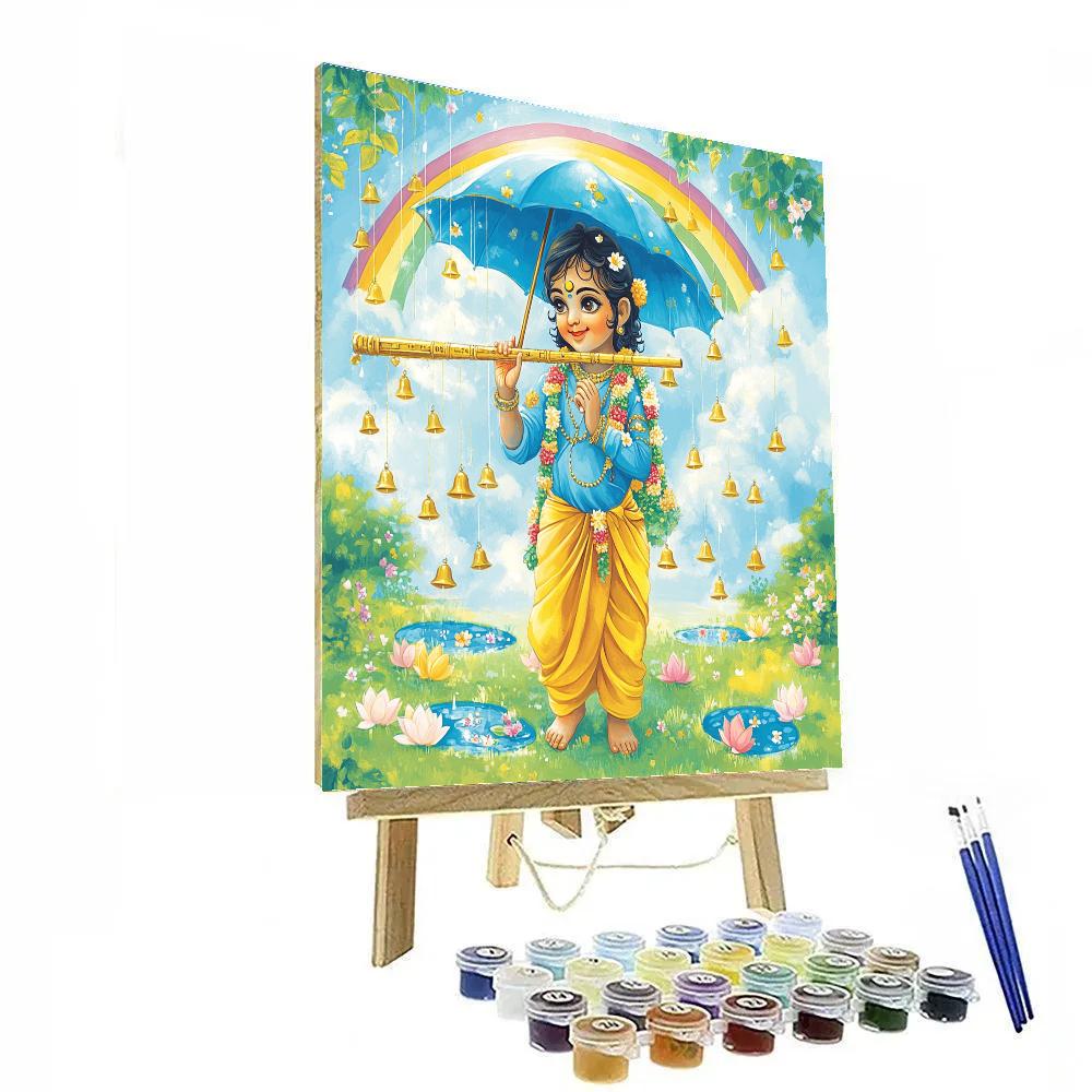 Krishna In The Rain Of Singing Bells paint by number