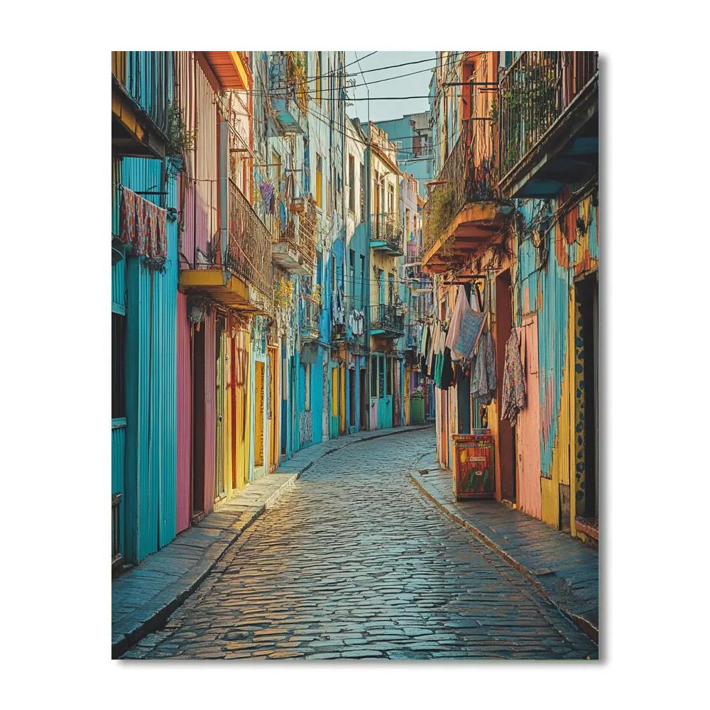 Pastel Dawn At La Boca Caminito Street Buenos Aires Argentina paint by color