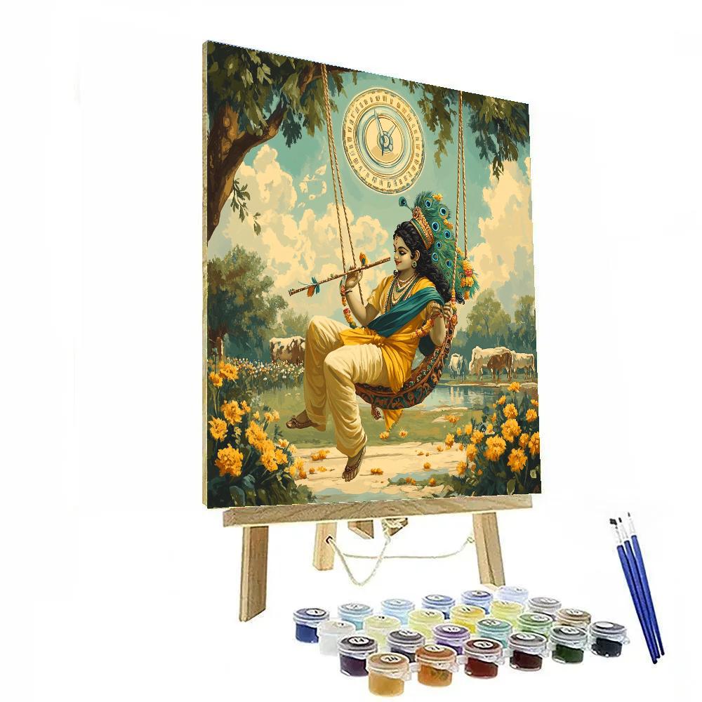 Krishna And The Time Dilation Swing paint by color