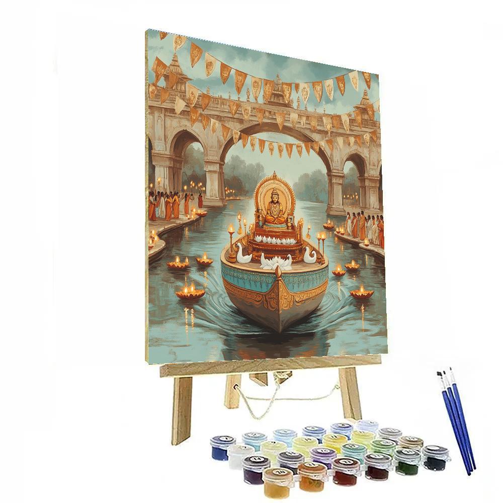 River Festival Procession For Brahma Numbered painting kits