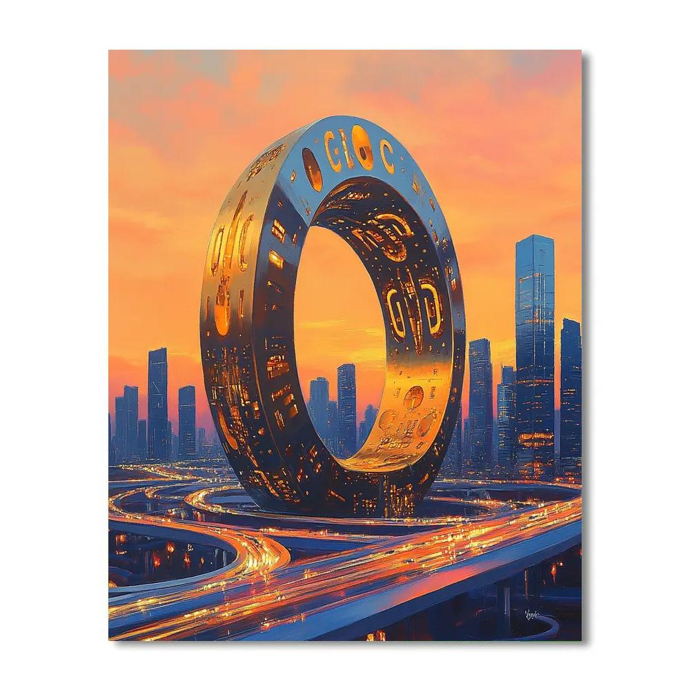 Desert Light At The Museum Of The Future Dubai United Arab Emirates Number painting