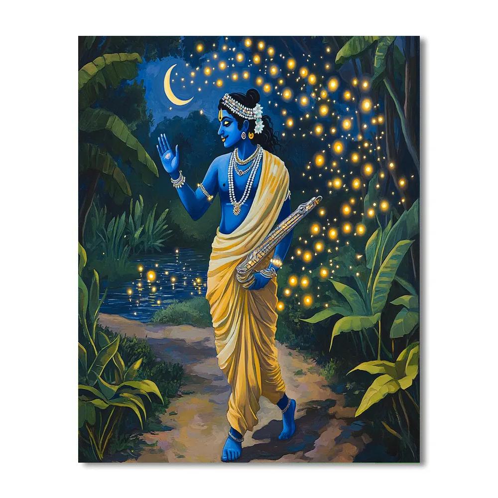 Krishna Guiding Firefly Satellites DIY paint by numbers