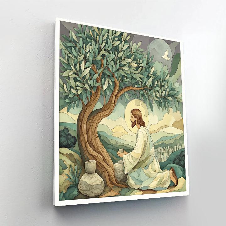Jesus And The Olive Tree Of Quiet Strength Numbered painting kits