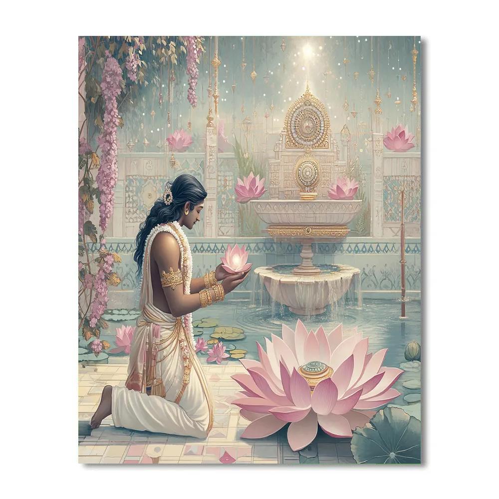 Brahma In A Garden Of Cosmic Lotuses Painting by numbers kit