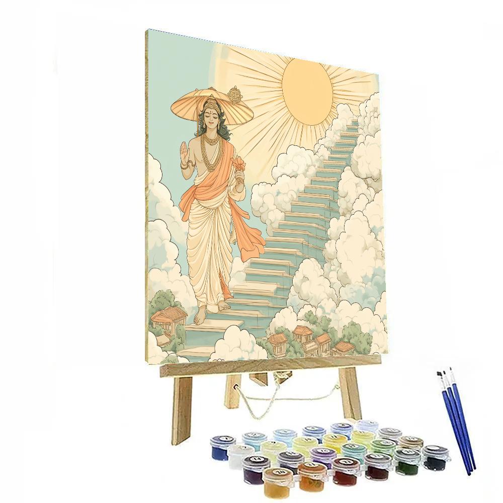 Vamana Measuring The Cloud Staircase painting number kit