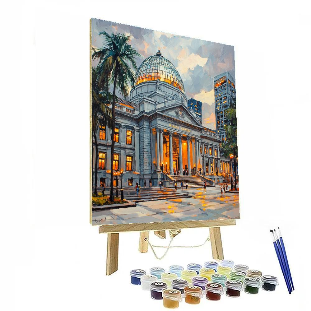 Granite And Glass Contrast At The National Gallery Singapore City Hall Area Numbered painting kits