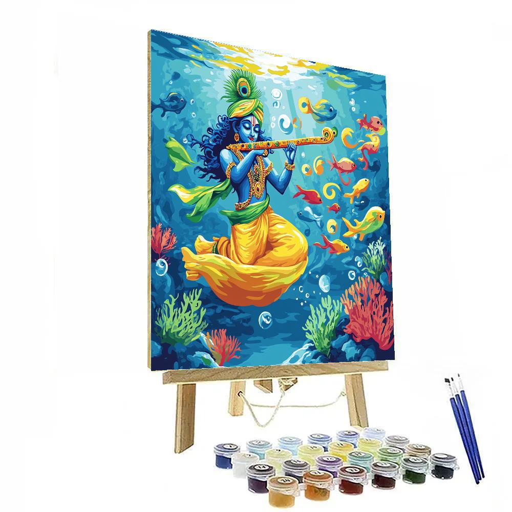Krishna And The Coral Reef Flute Echo Painting by numbers kit