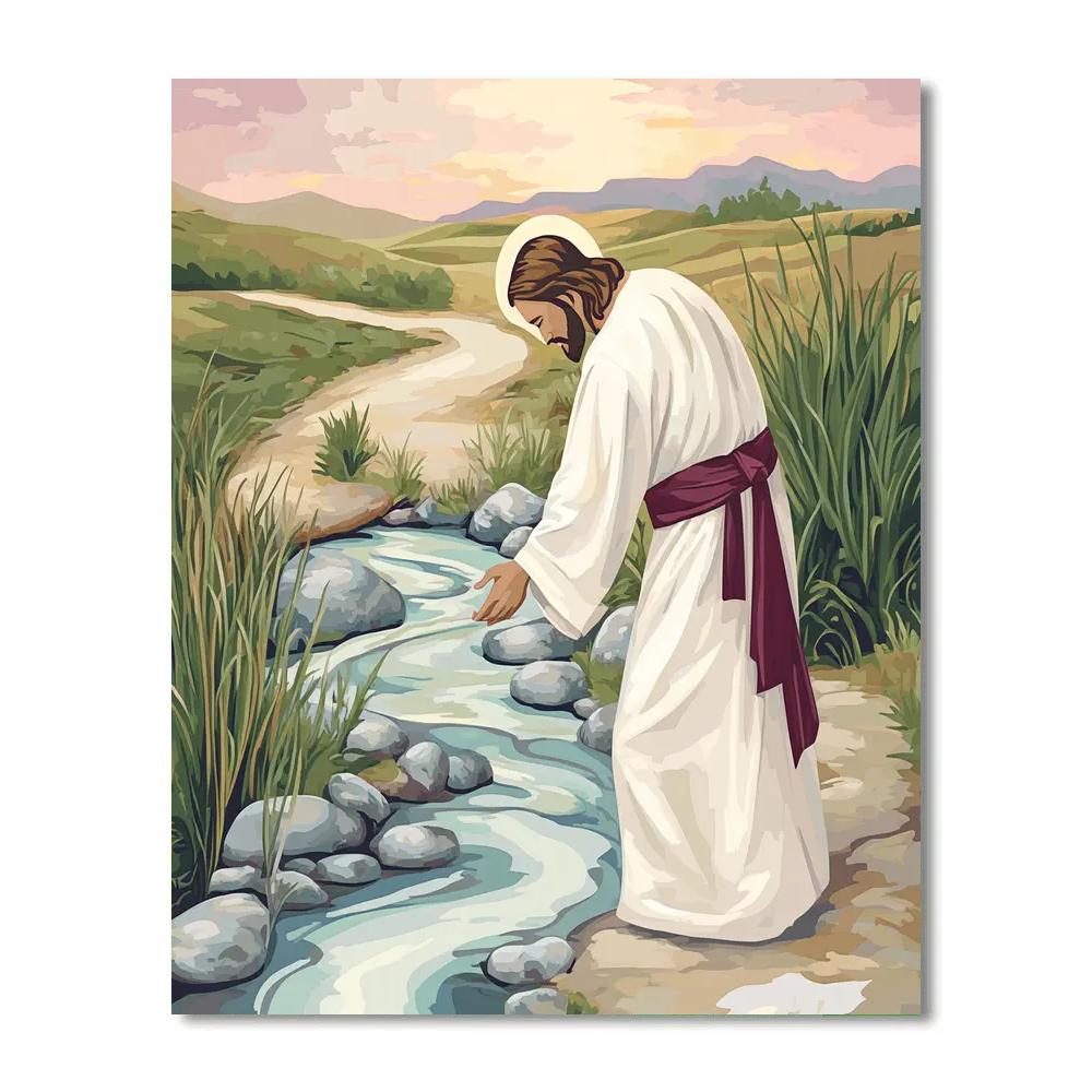 Jesus With The Healing Stream Of Light Paint by numbers kits