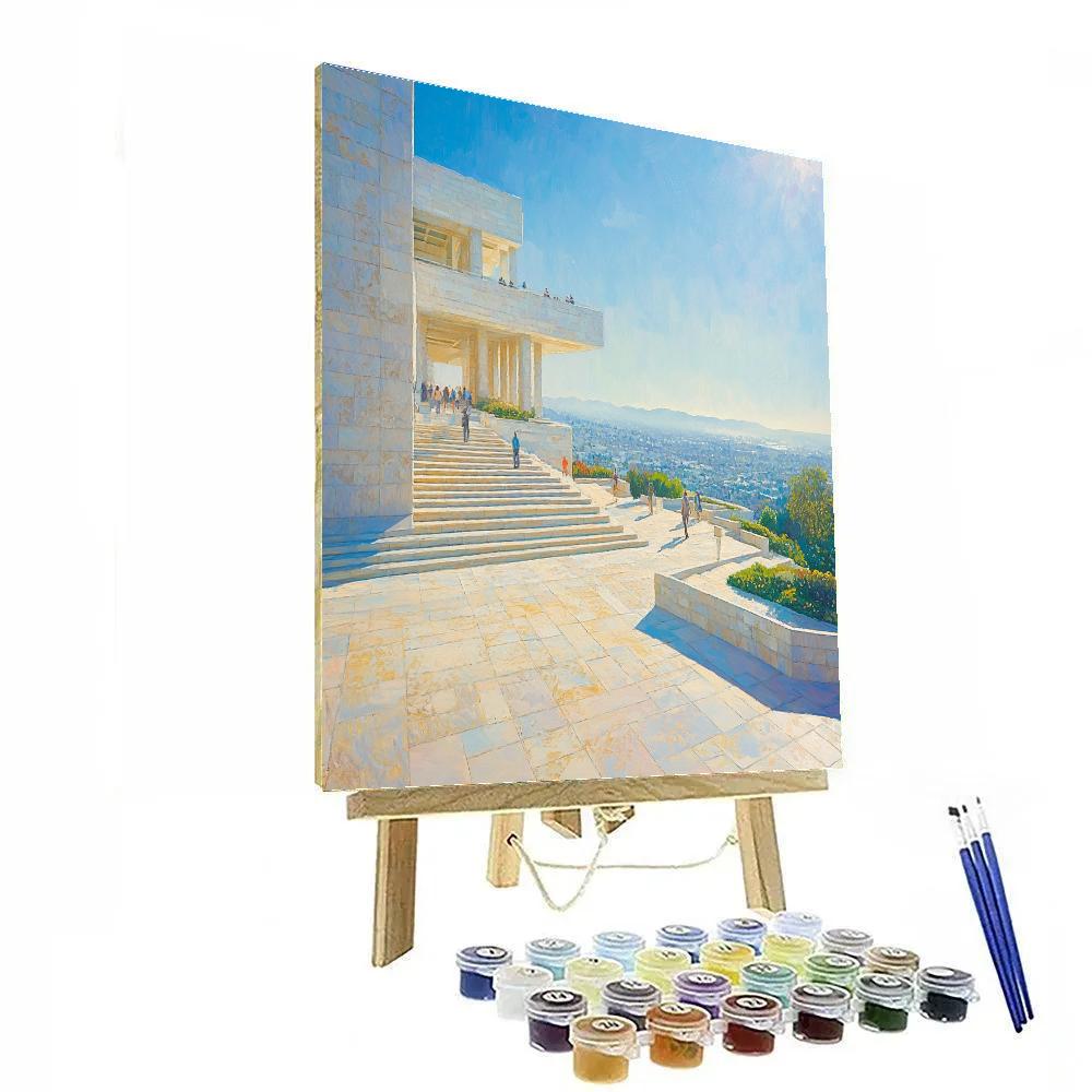 Sunlit Marble Steps At The Getty Center Los Angeles United States Number painting