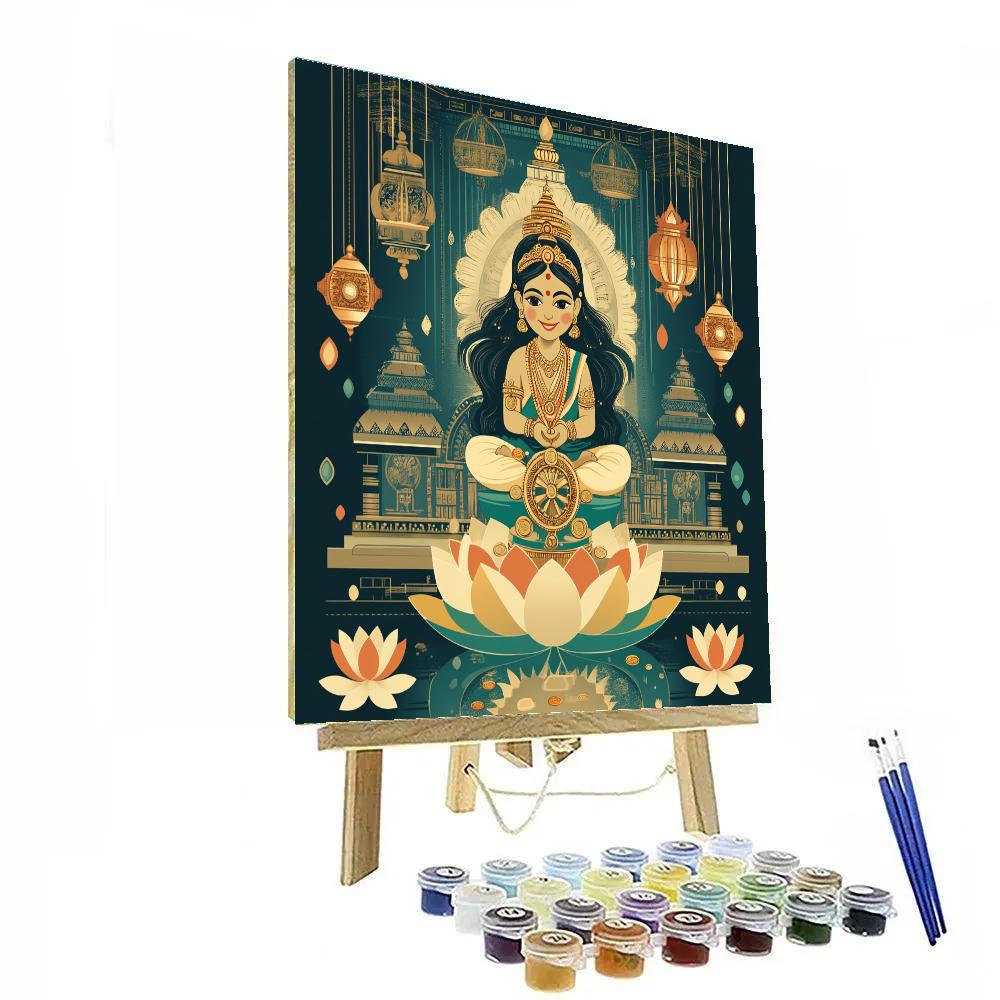 Clockwork Lotus Lakshmi DIY paint by numbers