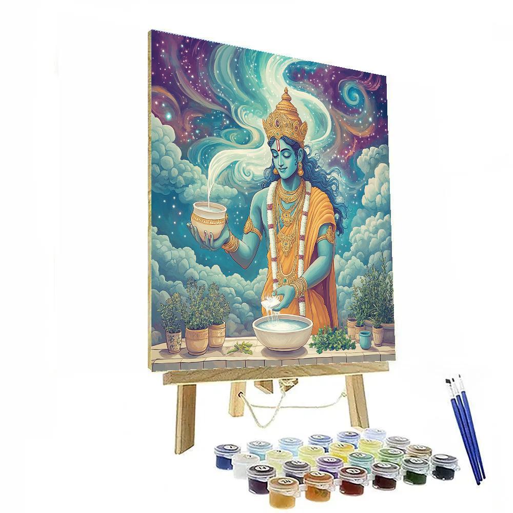 Dhanvantari Brewing The Healing Nebula Number painting