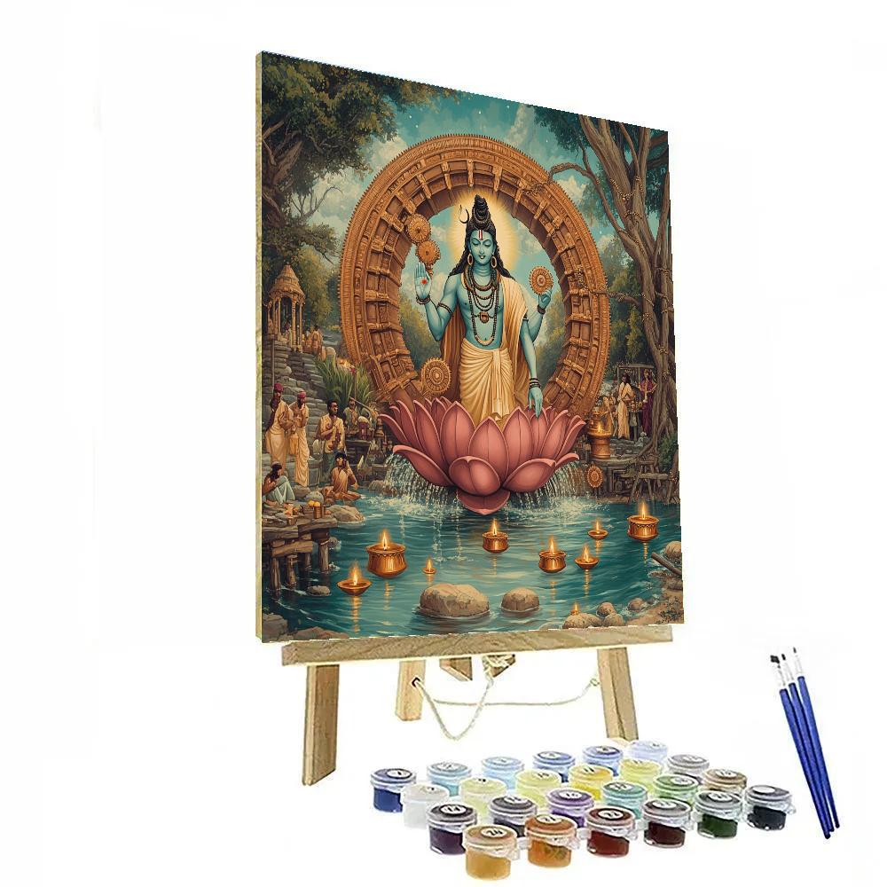 Lotus Engine With Shiva Within paint by number