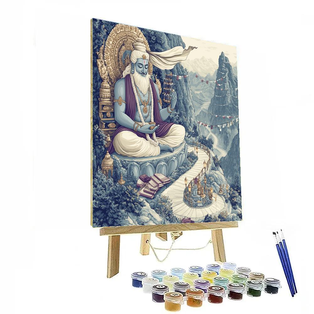 Mountain Shrine With Brahma At The Summit Painting by numbers kit