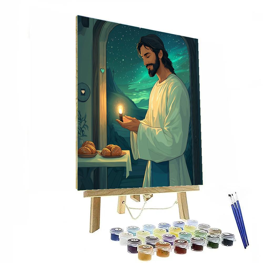Jesus And The Doorway Of Quiet Mercy DIY paint by numbers