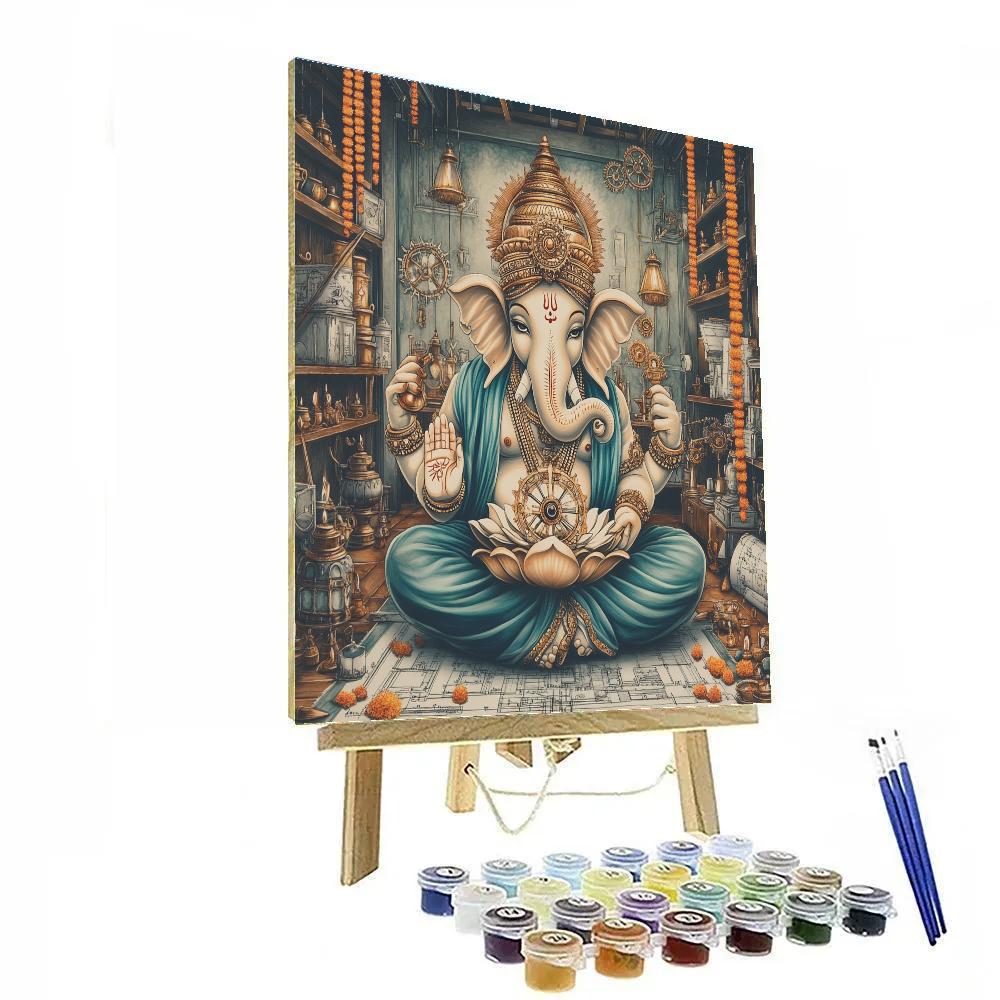 Clockwork Lotus Ganesha Atelier painting number kit