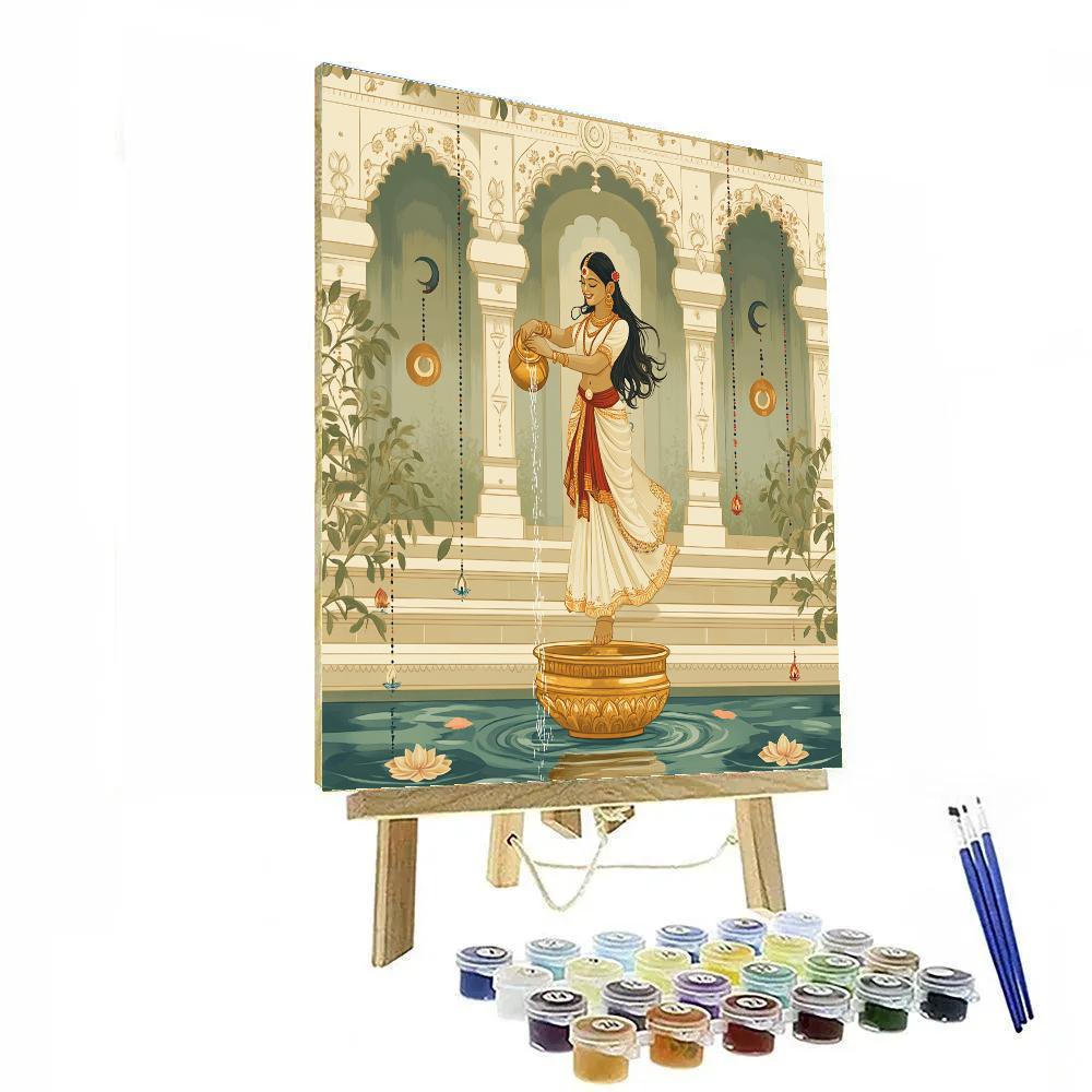 Parvati Moonlit Gauri At The Spring Stepwell painting number kit