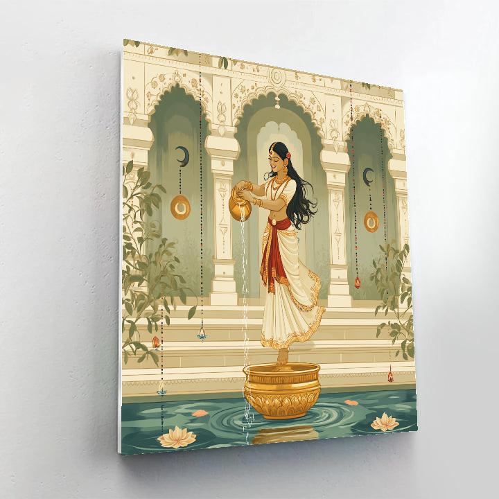 Parvati Moonlit Gauri At The Spring Stepwell painting number kit