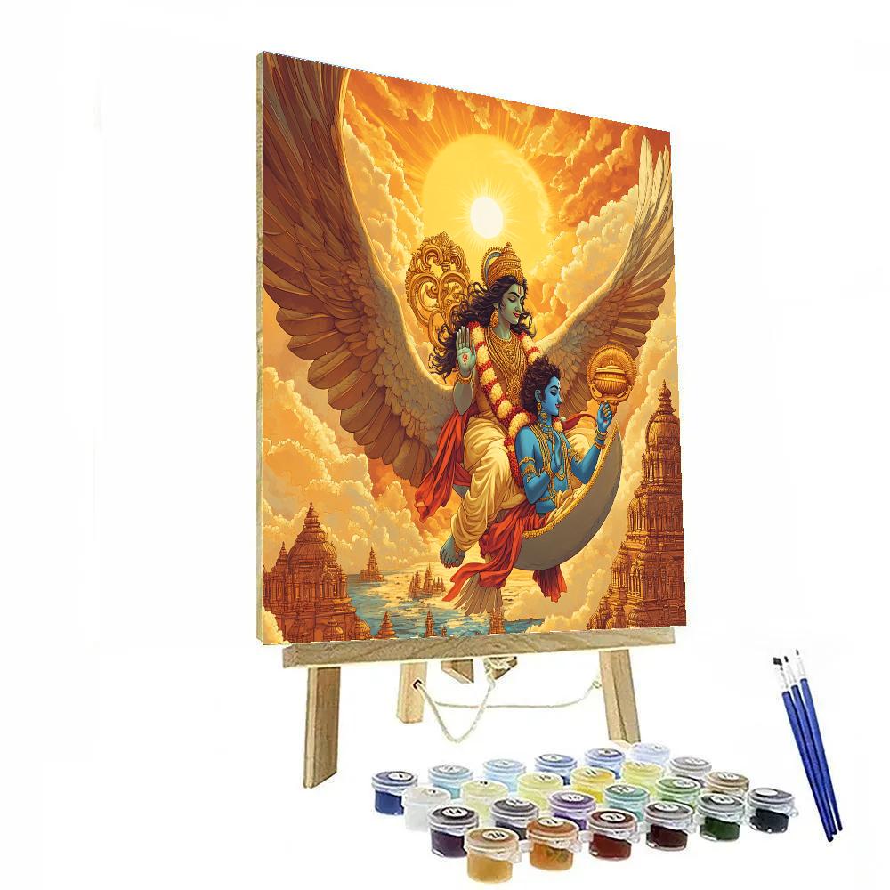Garuda Carrying The Dawn Conch paint by number