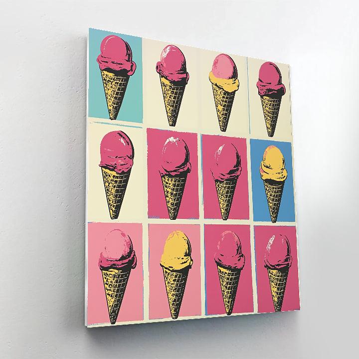 Andy Warhol Inspired Pop Art Ice Cream Celebration DIY paint by numbers