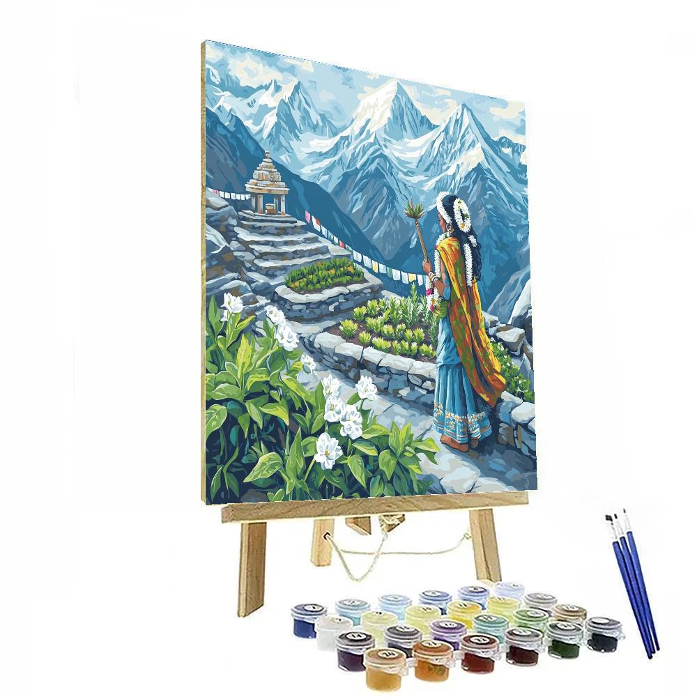 Parvati-Crafted Himalayan Herb Garden Sanctuary painting number kit