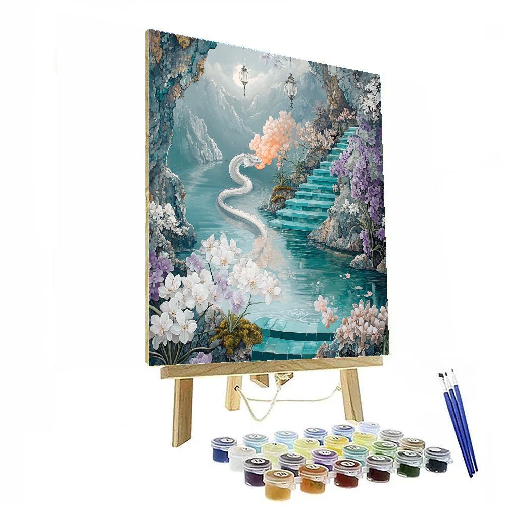 Moonlit Orchid Garden With Dragon Paint by numbers kits