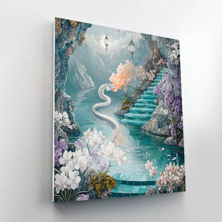 Moonlit Orchid Garden With Dragon Paint by numbers kits