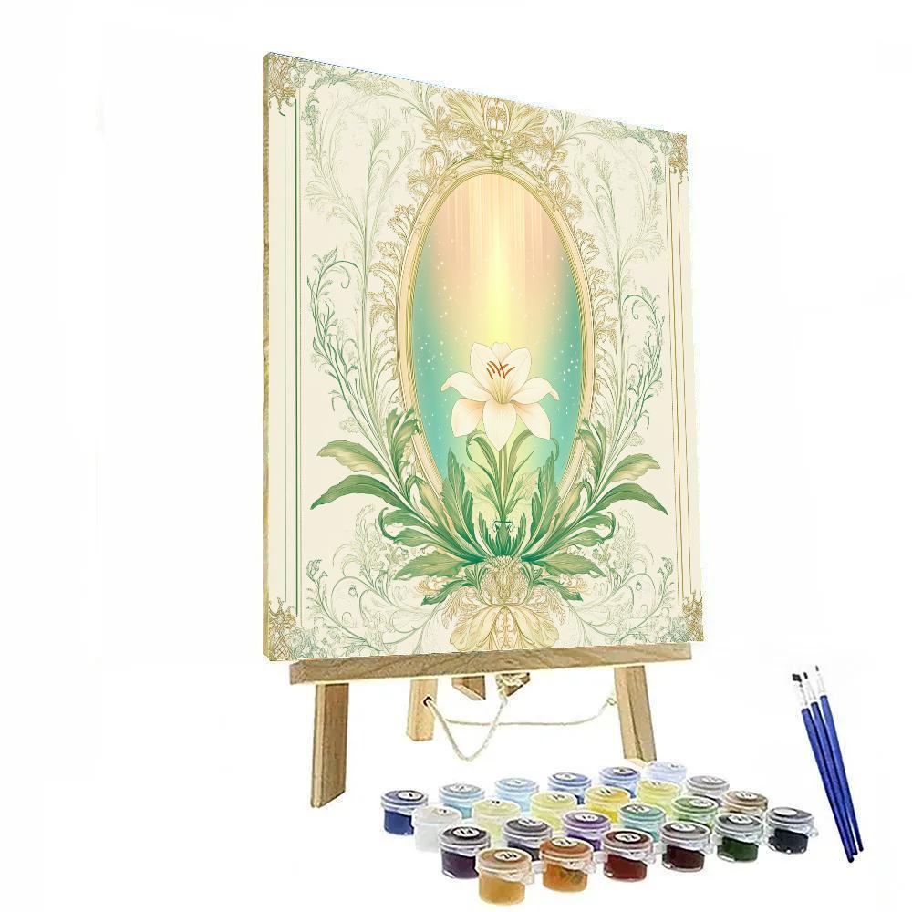 Alphonse Mucha Inspired Aurora Botanical Resonance painting number kit