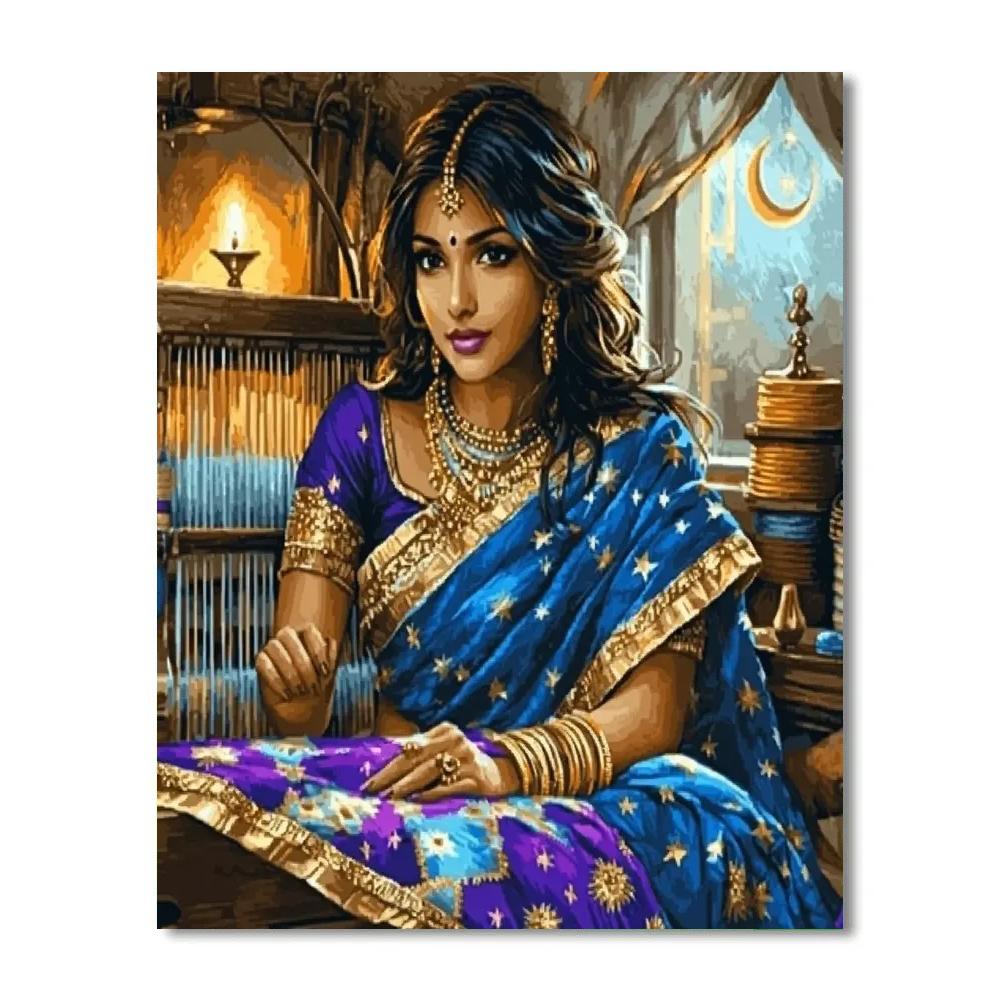 Weaving The Cosmic Thread, Parvati At The Loom Numbered painting kits