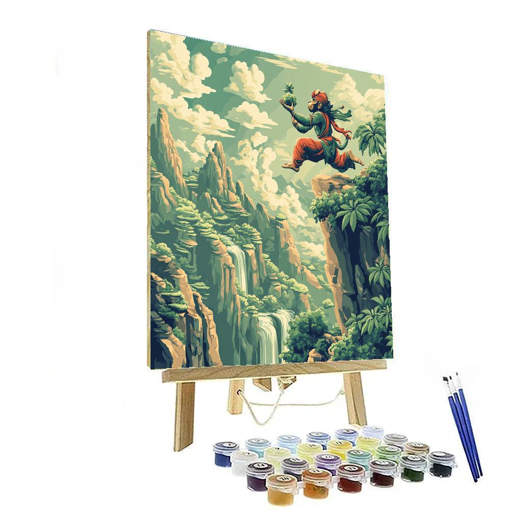 Mountain Herb Quest In Hanuman Style paint by color