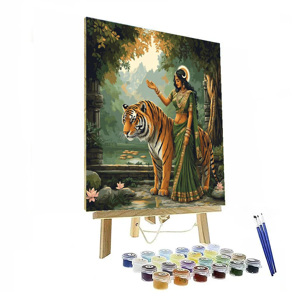 Parvati In Quiet Union With The Tiger Guardian Paint by numbers kits
