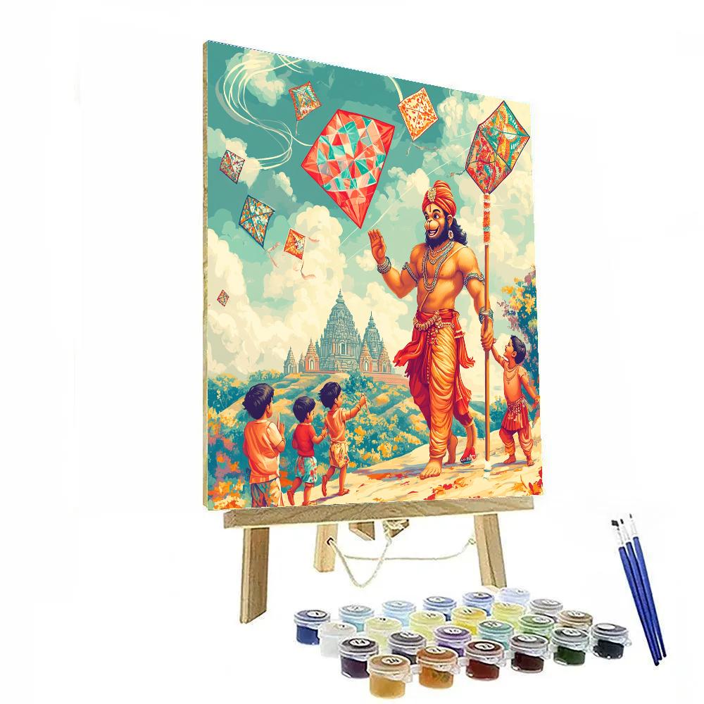 Hanuman Sky Kite Parade paint by numbers