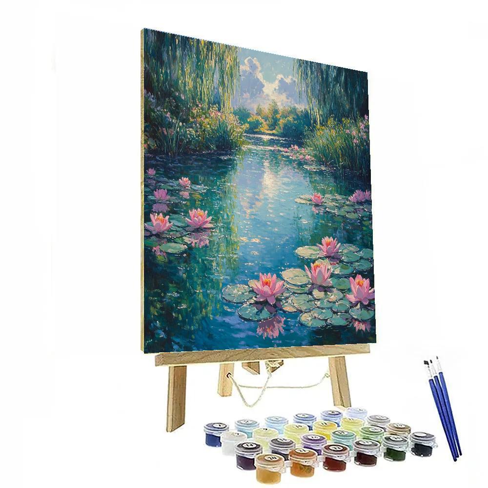Claude Monet Inspired Waterlily Pond After A Summer Storm Paint by numbers art