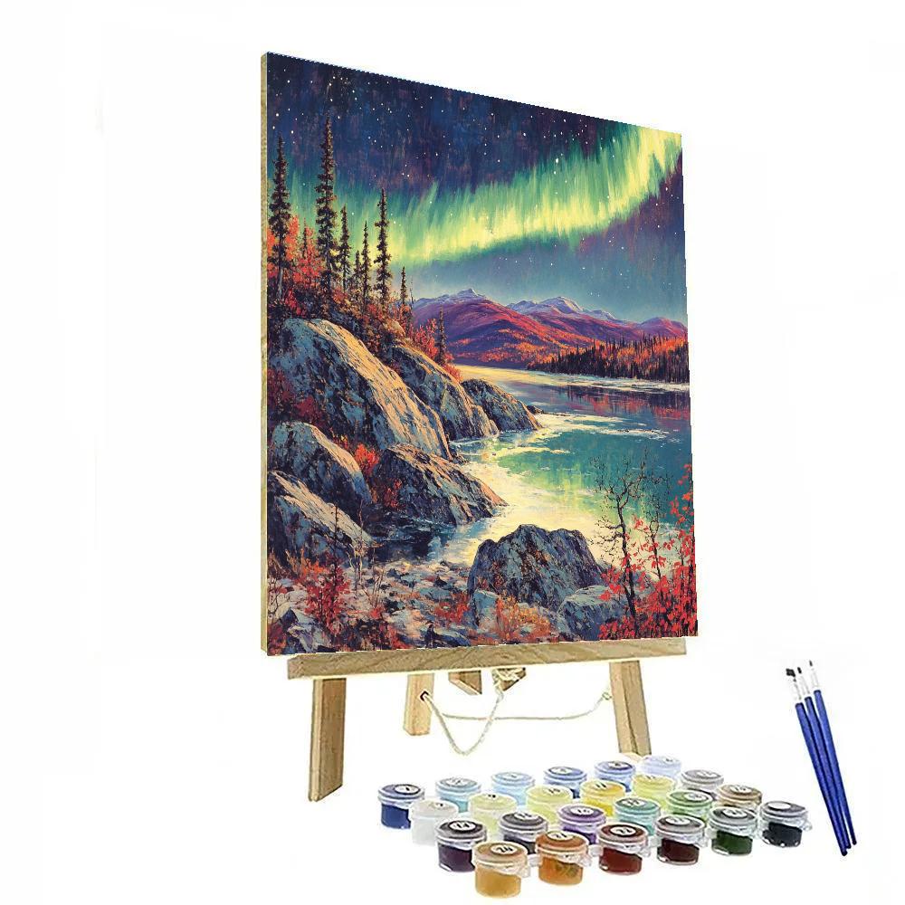 A.Y. Jackson Inspired Aurora Over The Canadian Shield Thaw DIY paint by numbers