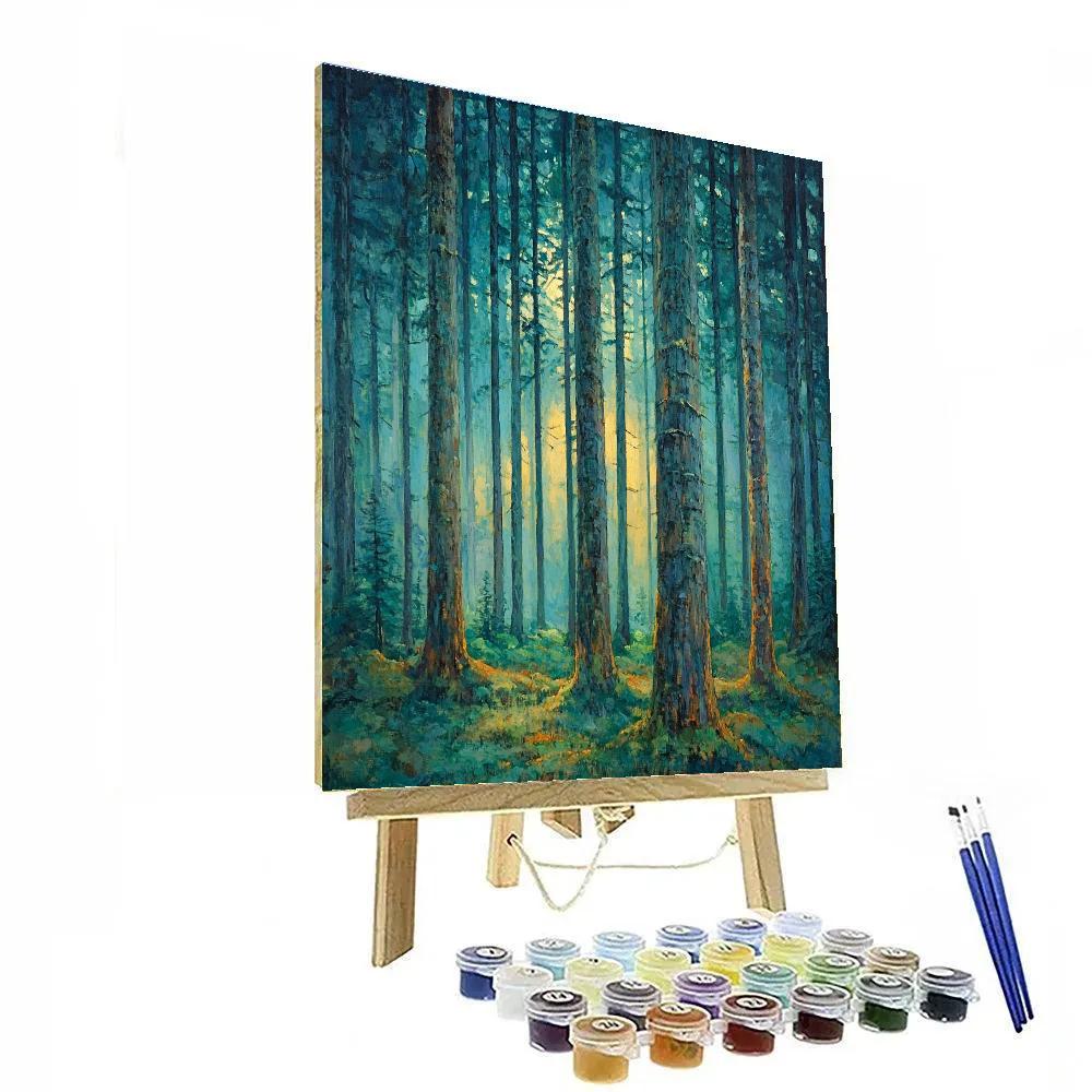 Emily Carr Inspired Emerald Cathedral Grove After Rain Painting by numbers kit