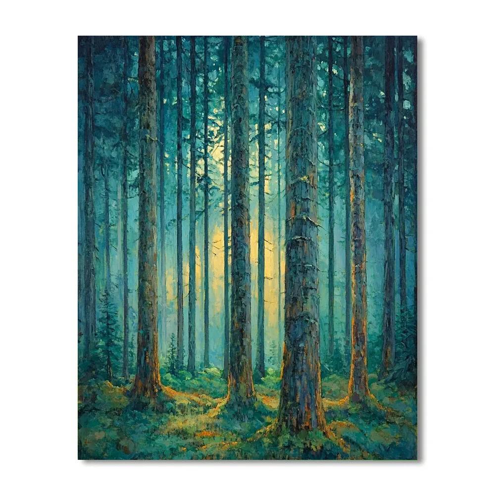 Emily Carr Inspired Emerald Cathedral Grove After Rain Painting by numbers kit