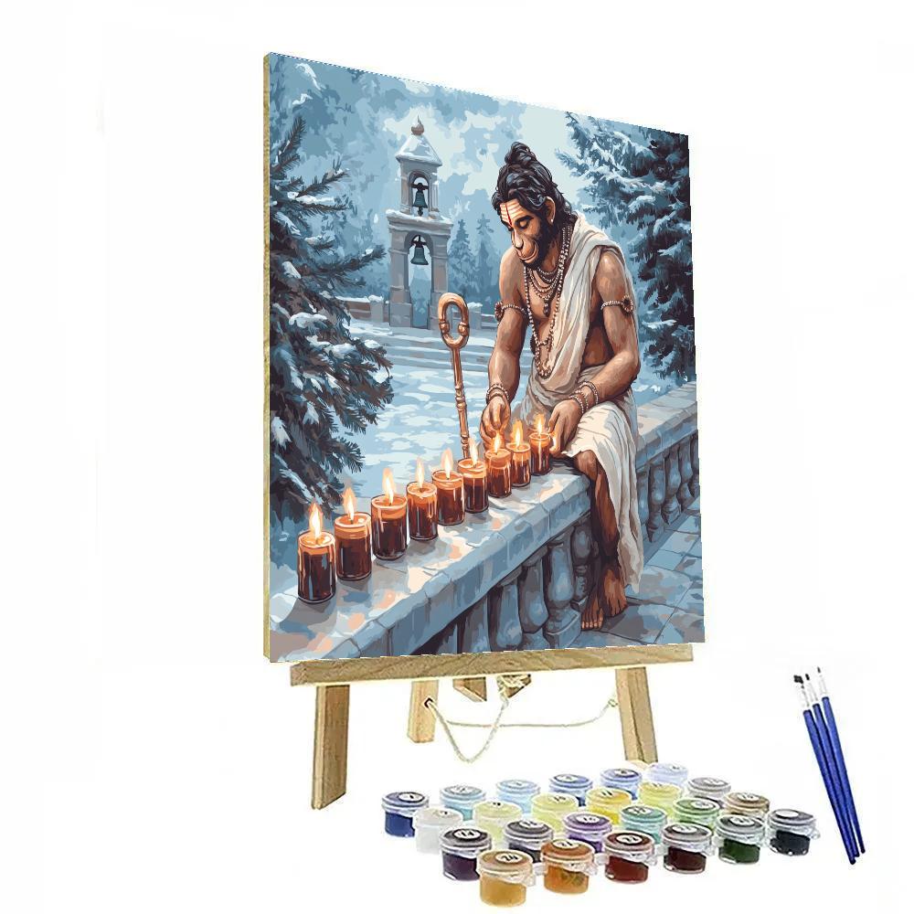 Hanuman Winter Candle Ceremony paint by color